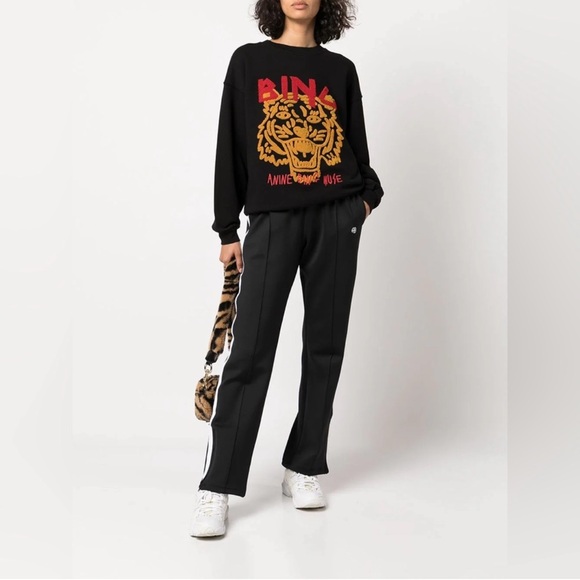 Anine Bing TIGER SWEATSHIRT CHENILLE IN BLACK New with Tags! - Picture 5 of 14
